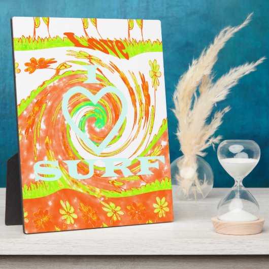 I Love Surven: Mooie Bloemen met Cool Text Art Fotoplaat (Zijkant)