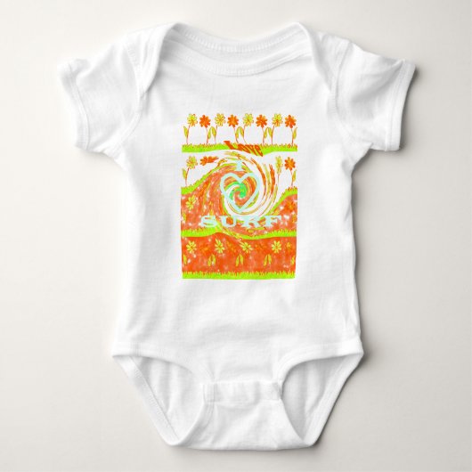 I Love Surven: Mooie Bloemen met Cool Text Art Romper (Voorkant)