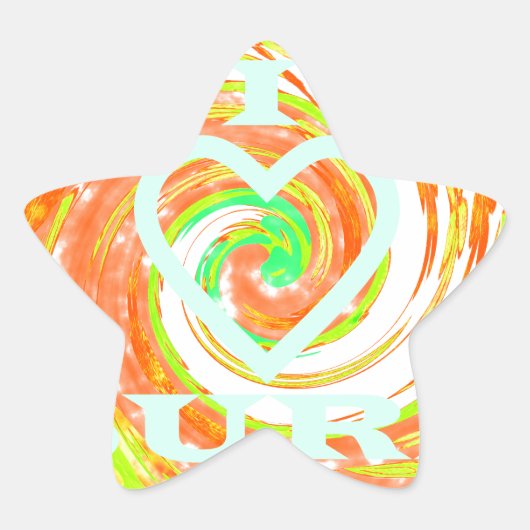 I Love Surven: Mooie Bloemen met Cool Text Art Ster Sticker (Voorkant)