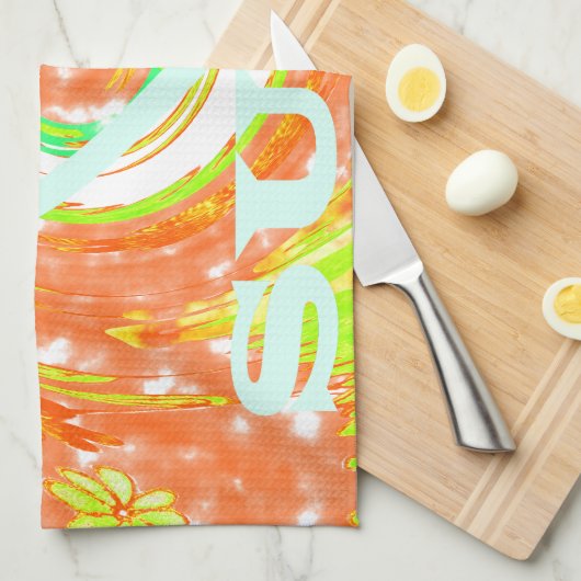 I Love Surven: Mooie Bloemen met Cool Text Art Theedoek (Quarter Fold)