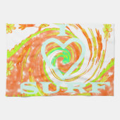 I Love Surven: Mooie Bloemen met Cool Text Art Theedoek (Horizontaal)
