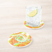 I Love Surven: Mooie Bloemen met Cool Text Art Zandsteen Onderzetter (Zijkant)