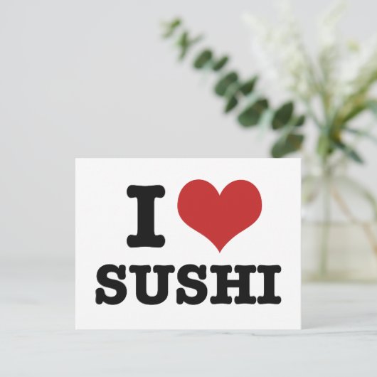 I Love Sushi Briefkaart (Staand voorkant)