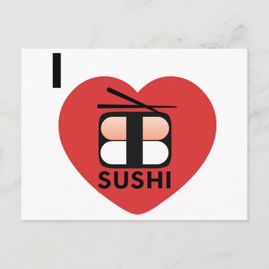 I Love Sushi Briefkaart (Voorkant)