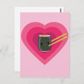 I Love Sushi Kawaii Sushi Roll Briefkaart (Voorkant / Achterkant)