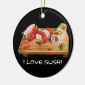 I Love Sushi Keramisch Ornament (Links)
