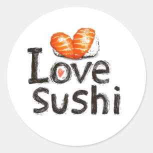 I Love Sushi Ronde Sticker