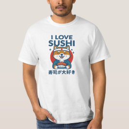 I Love Sushi Shiba Inu Japanese Food Kawaii Dog T-shirt