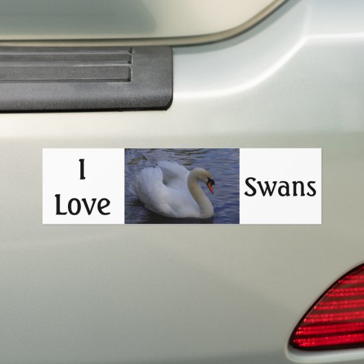 I Love Swans Bumpersticker (Op auto)