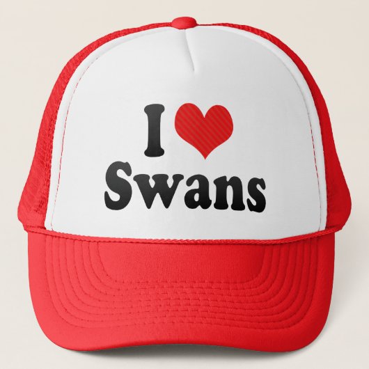 I Love Swans Trucker Pet (Voorkant)