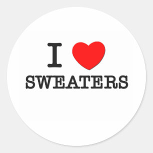I Love Sweaters Ronde Sticker