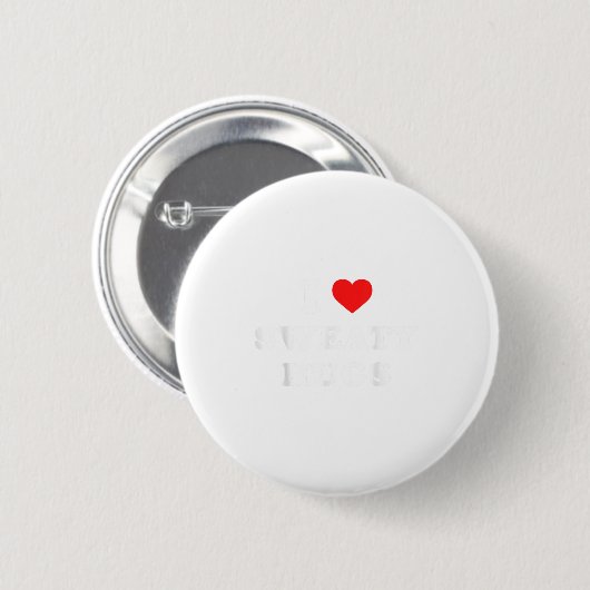 I Love Sweaty Hugs Marathon Watching Tee  Ronde Button 5,7 Cm (Voorkant /achterkant)