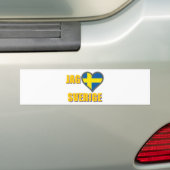 I Love Sweden (Jag Älskar Sverige) Bumpersticker (Op auto)