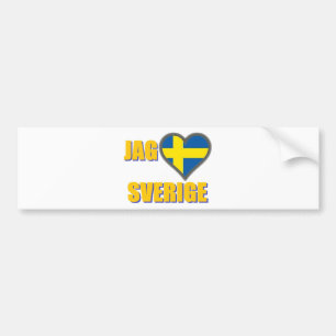 I Love Sweden (Jag Älskar Sverige) Bumpersticker