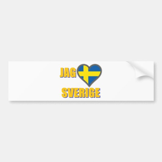 I Love Sweden (Jag Älskar Sverige) Bumpersticker (Voorkant)