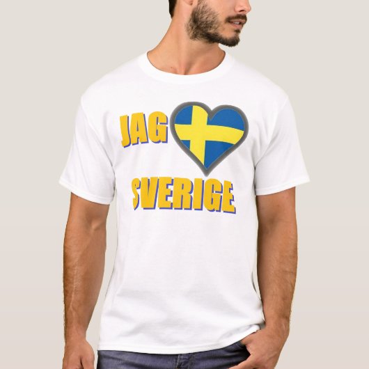 I Love Sweden (Jag Älskar Sverige) T-shirt (Voorkant)