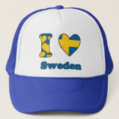 I love Sweden Trucker Pet (Voorkant)