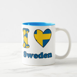I love Sweden Tweekleurige Koffiemok