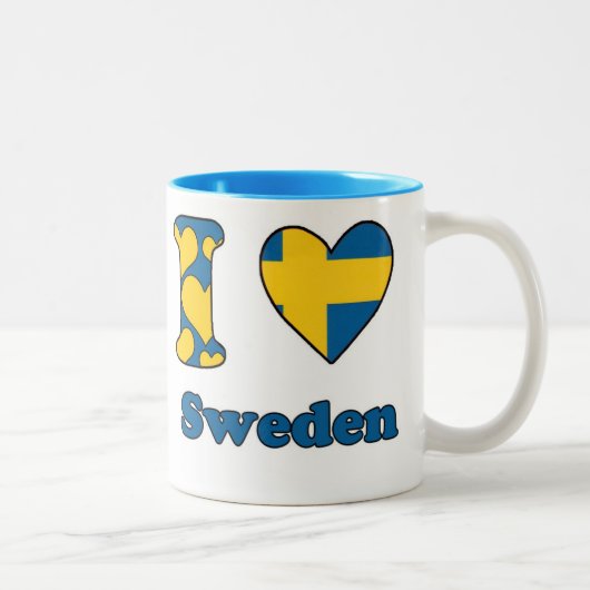 I love Sweden Tweekleurige Koffiemok (Rechts)