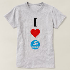 I Love Swim / I Heart Swim Cute Dames T shirt