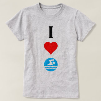 I Love Swim / I Heart Swim Cute Dames T shirt