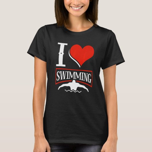 I Love Swimming Swimmer Swim Premium T-shirt (Voorkant)