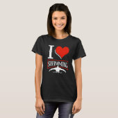 I Love Swimming Swimmer Swim Premium T-shirt (Voorkant volledig)