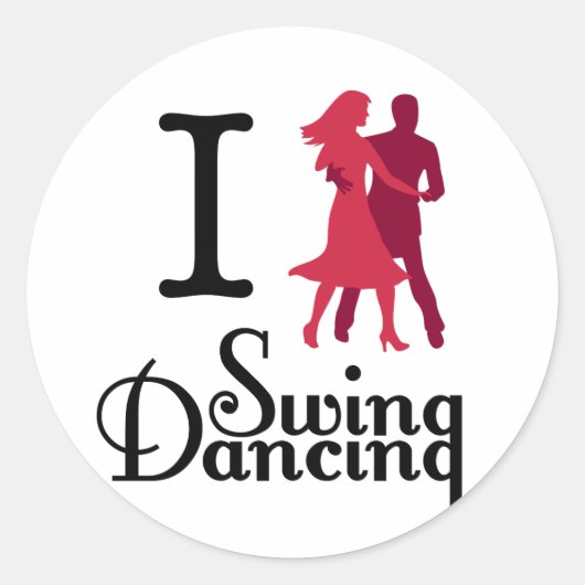 I Love Swing Dancing Ronde Sticker (Voorkant)