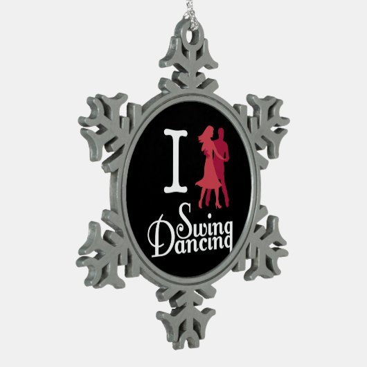 I Love Swing Dancing Tin Sneeuwvlok Ornament (Links)