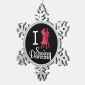 I Love Swing Dancing Tin Sneeuwvlok Ornament (Rechts)