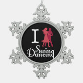 I Love Swing Dancing Tin Sneeuwvlok Ornament (Voorkant)