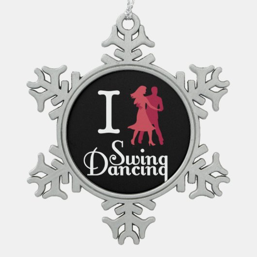 I Love Swing Dancing Tin Sneeuwvlok Ornament (Voorkant)