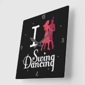 I Love Swing Dancing Vierkante Klok (Hoek)