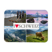 I love Switzerland photo collage souvenir Magneet (Horizontaal)