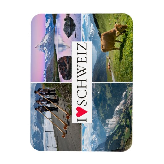 I love Switzerland photo collage souvenir Magneet (Verticaal)