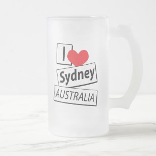 I Love Sydney Australia Matglas Bierpul