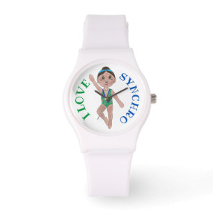 I Love Synchro Synchronized Swimmer Swim Team Girl Horloge