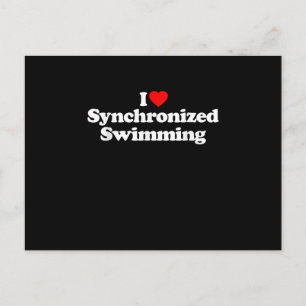 I Love Synchronming Heart Souvenir Funny Briefkaart