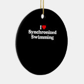 I Love Synchronming Heart Souvenir Funny Keramisch Ornament (Rechts)