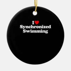 I Love Synchronming Heart Souvenir Funny Keramisch Ornament