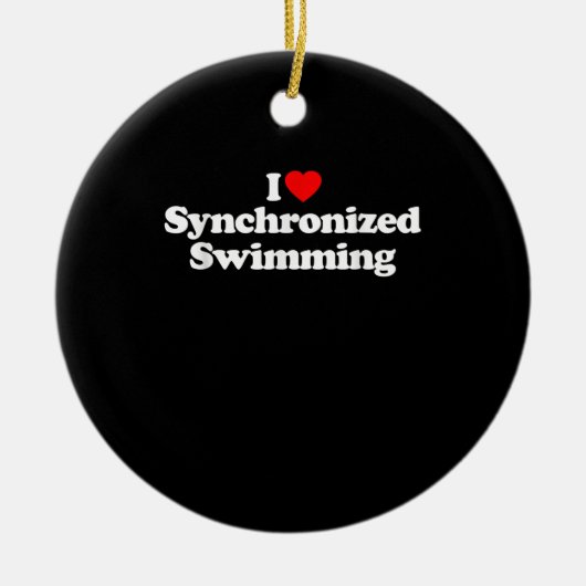 I Love Synchronming Heart Souvenir Funny Keramisch Ornament (Voorkant)
