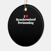 I Love Synchronming Heart Souvenir Funny Keramisch Ornament (Links)