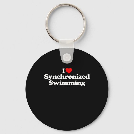 I Love Synchronming Heart Souvenir Funny Sleutelhanger (Voorkant)