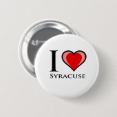 I Love Syracuse Ronde Button 5,7 Cm (Voorkant /achterkant)