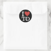 I ❤️ Love T & D Training & Ontwikkeling Personeel Ronde Sticker (Tas)