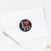 I ❤️ Love T & D Training & Ontwikkeling Personeel Ronde Sticker (Envelop)