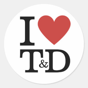 I ❤️ Love T & D Training & Ontwikkeling Personeel  Ronde Sticker