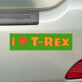 I Love T-Rex Tyrannosaurus Rex Dinosaur Lovers Bumpersticker (Op auto)