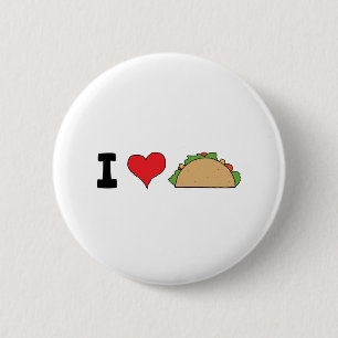 I Love Taco Clip Art Mexican Doodles Cartoon Taco Ronde Button 5,7 Cm