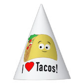 I Love Tacos Birthday Pet Feesthoedjes (Voorkant)
